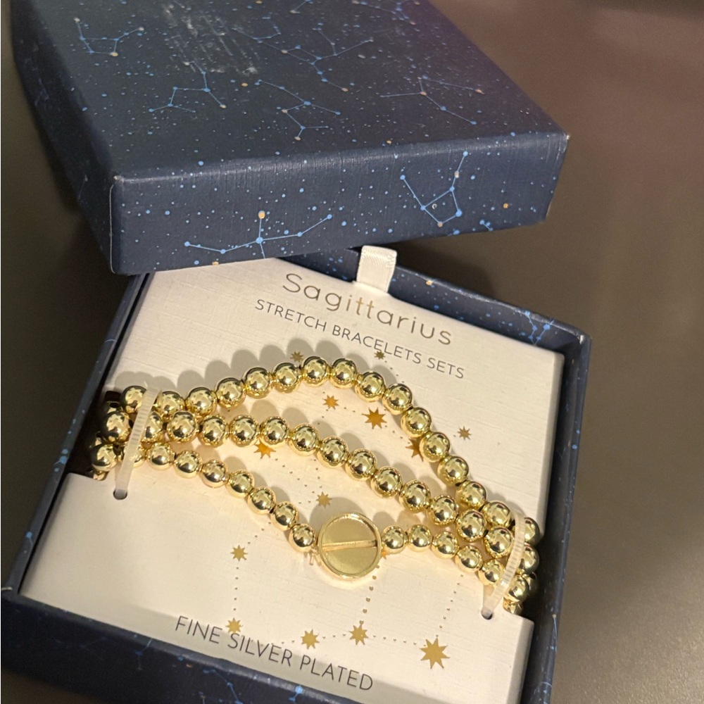 Nordstrom Rack Gold Sagittarius Stretch Bracelet Set